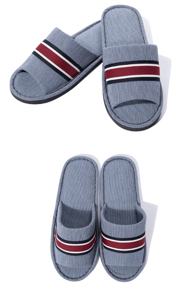 ロマンティッククラウン(ROMANTIC CROWN) stripe logo slipper_NAVY