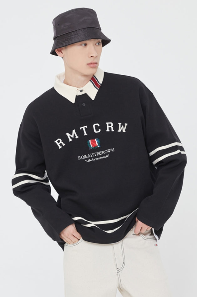 ロマンティッククラウン(ROMANTIC CROWN) RMTCRW LINING POLO SHIRT_BLACK