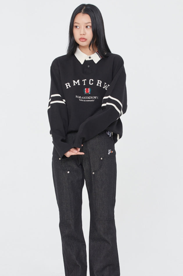 ロマンティッククラウン(ROMANTIC CROWN) RMTCRW LINING POLO SHIRT_BLACK