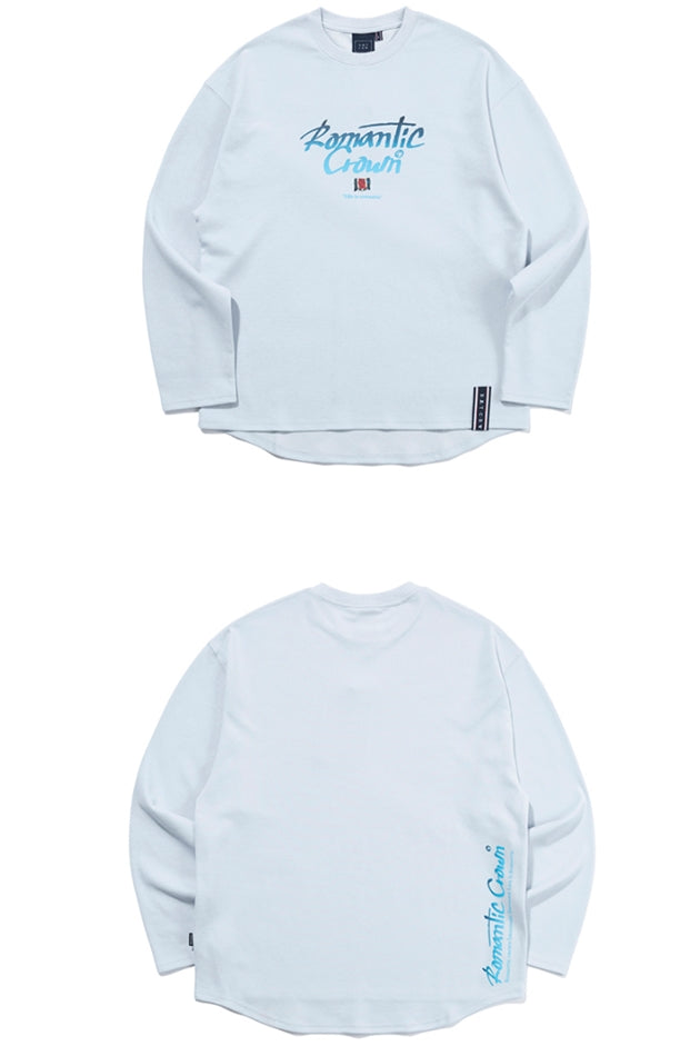 ロマンティッククラウン(ROMANTIC CROWN) GRADATION LOGO LONG SLEEVES_SKY BLUE