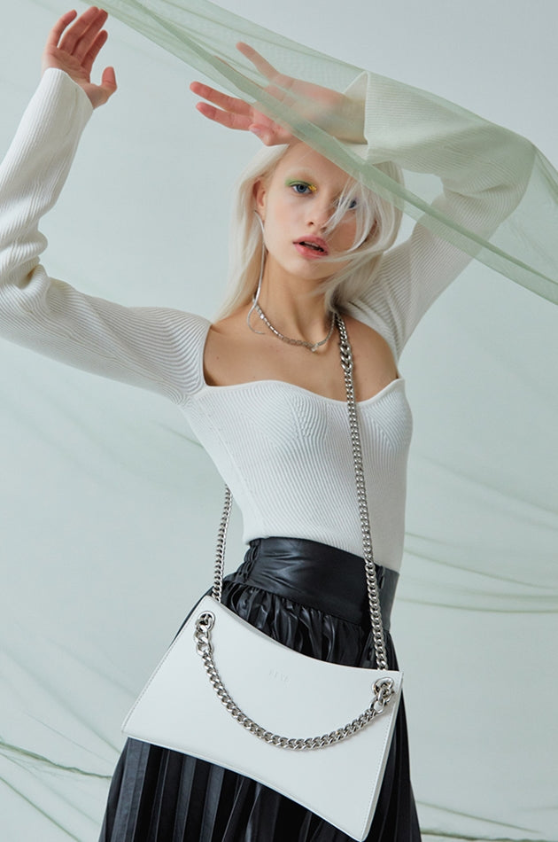 BBYB(ビービーワイビー) Nicke Chain Shoulder Bag (Titanium White)