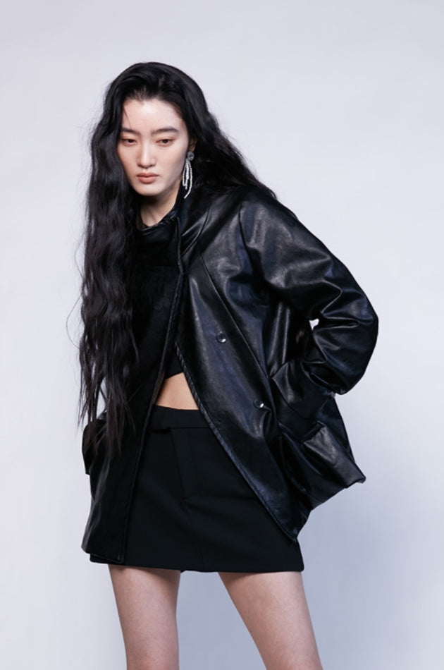 nache(ナチェ)  VINTAGE LEATHER HALF COAT