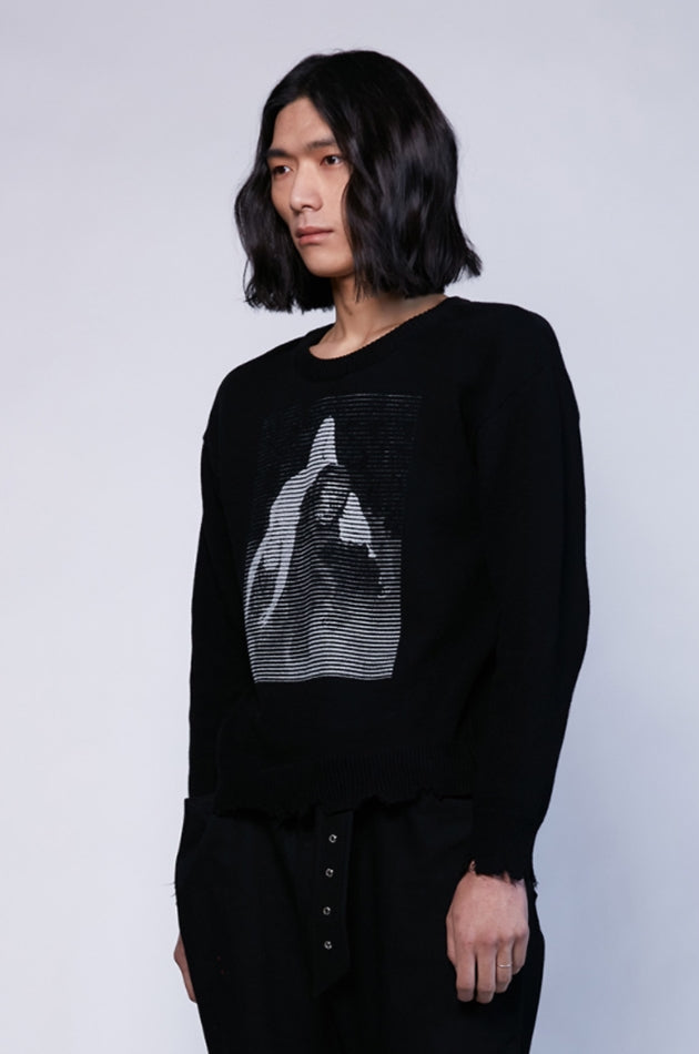 nache(ナチェ)  HALFTONE DAMAGE KNIT (UNISEX)