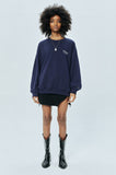 セイントペイン(SAINTPAIN) SP OUT LINE LOGO CREWNECK-NAVY