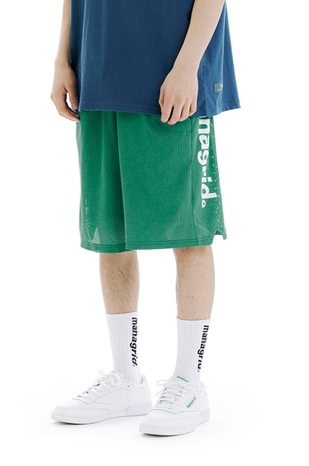 mahagrid (マハグリッド) BIG LOGO MESH SHORT [GREEN]