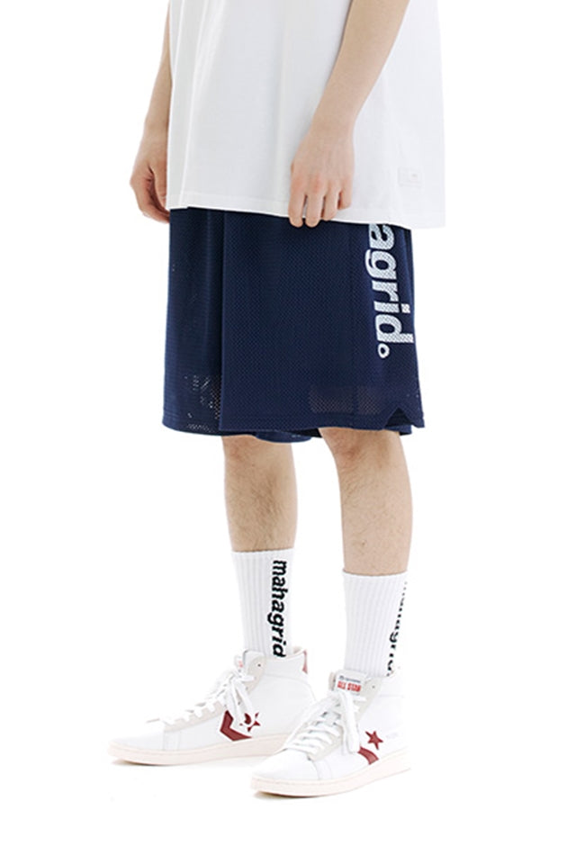 mahagrid (マハグリッド) BIG LOGO MESH SHORT [NAVY]