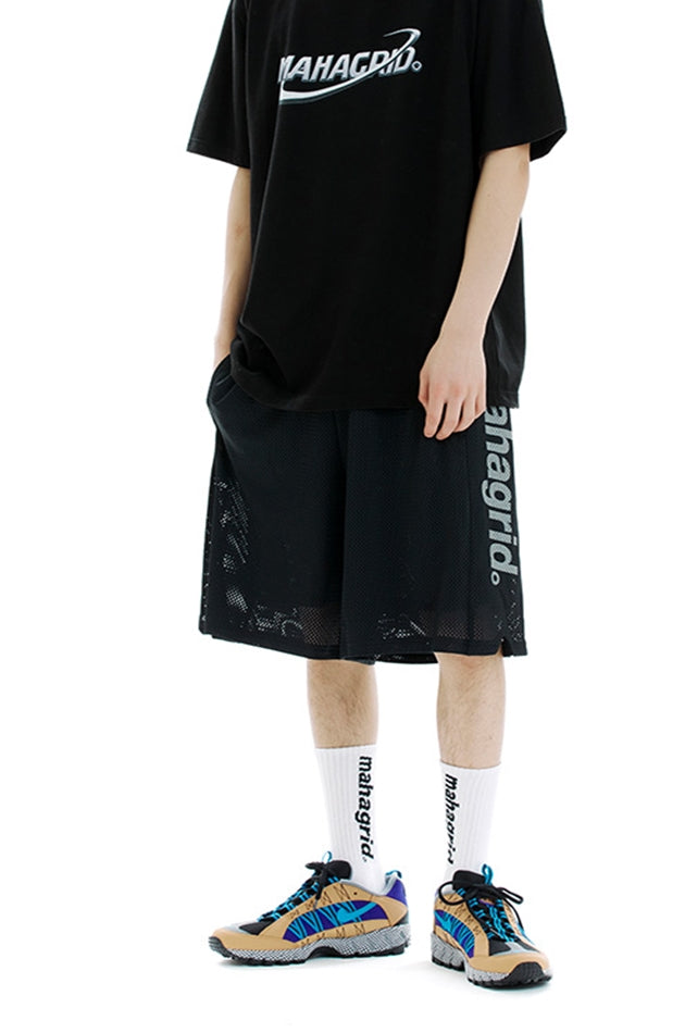 mahagrid (マハグリッド) BIG LOGO MESH SHORT [BLACK]