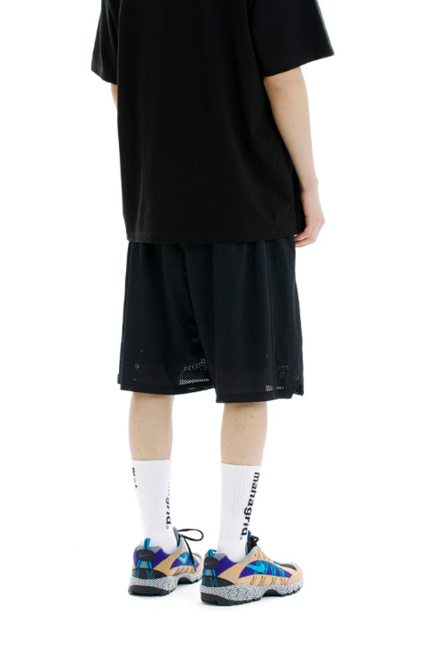 mahagrid (マハグリッド) BIG LOGO MESH SHORT [BLACK]