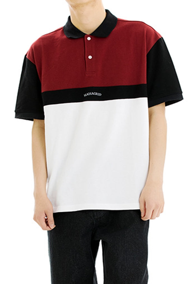 mahagrid (マハグリッド)   ARCH LOGO POLO TEE [BURGUNDY]