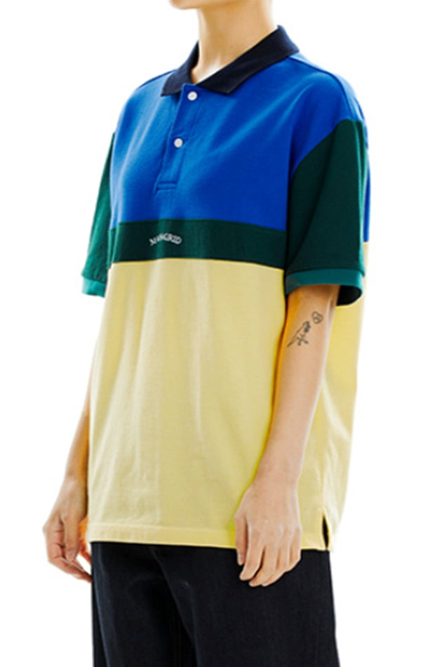 mahagrid (マハグリッド)   ARCH LOGO POLO TEE [BLUE]