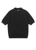 mahagrid (マハグリッド)   CABLE KNIT POLO [BLACK]