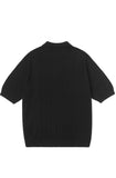 mahagrid (マハグリッド)   CABLE KNIT POLO [BLACK]