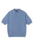 mahagrid (マハグリッド)    CABLE KNIT POLO [BLUE]