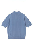 mahagrid (マハグリッド)    CABLE KNIT POLO [BLUE]
