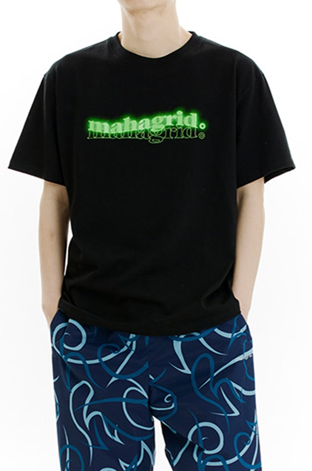 mahagrid (マハグリッド)   GLOW LOGO TEE [BLACK]