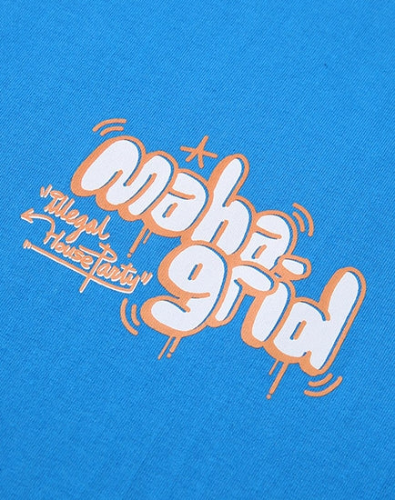 mahagrid (マハグリッド)    HANDSTYLE LOGO TEE [BLUE]