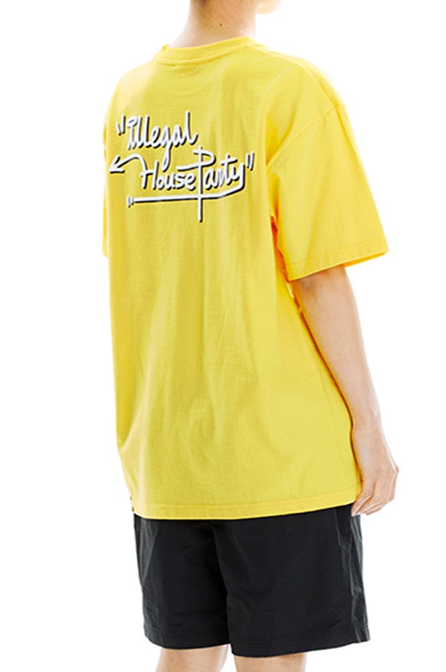 mahagrid (マハグリッド)     HANDSTYLE LOGO TEE [YELLOW]
