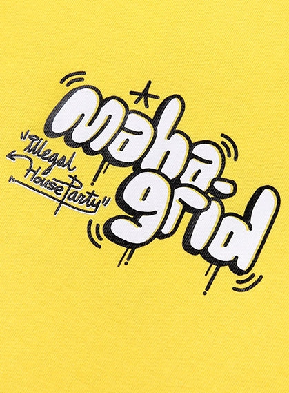 mahagrid (マハグリッド)     HANDSTYLE LOGO TEE [YELLOW]