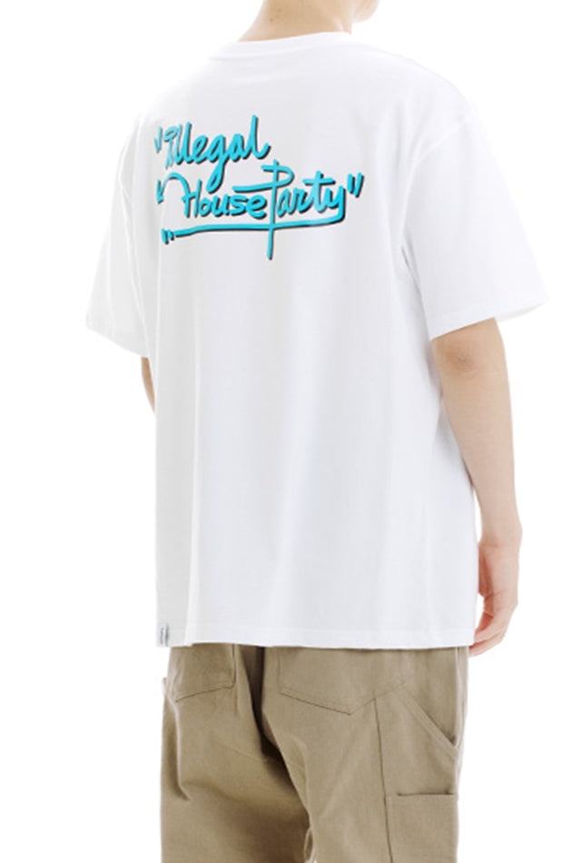 mahagrid (マハグリッド)    HANDSTYLE LOGO TEE [WHITE]