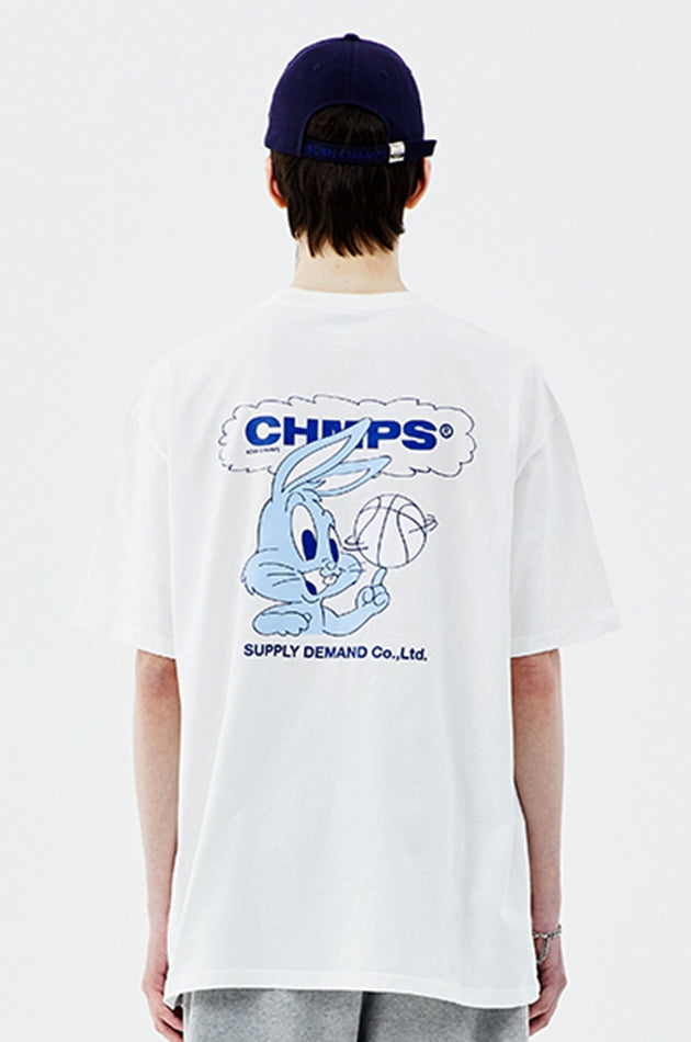 ボーンチャンプス(BORN CHAMPS)  BASKET BALL TEE B21ST24WH