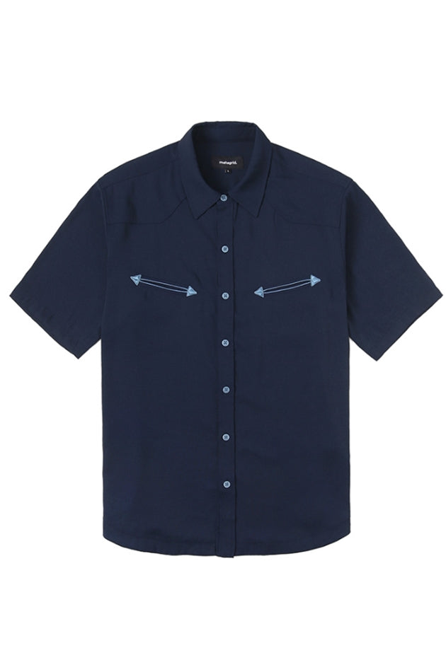 mahagrid (マハグリッド)   WESTERN HALF SLEEVE SHIRT [NAVY]