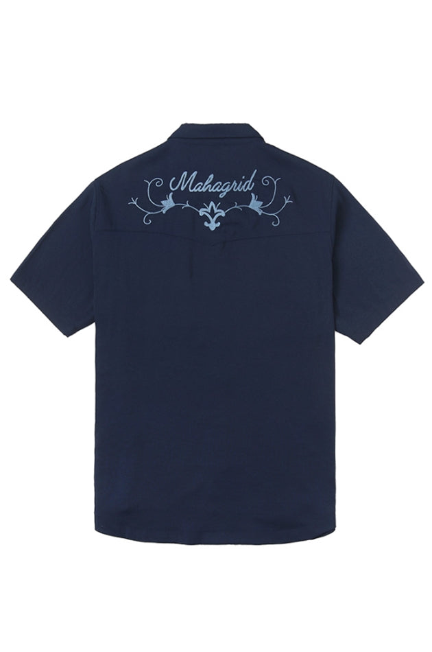 mahagrid (マハグリッド)   WESTERN HALF SLEEVE SHIRT [NAVY]