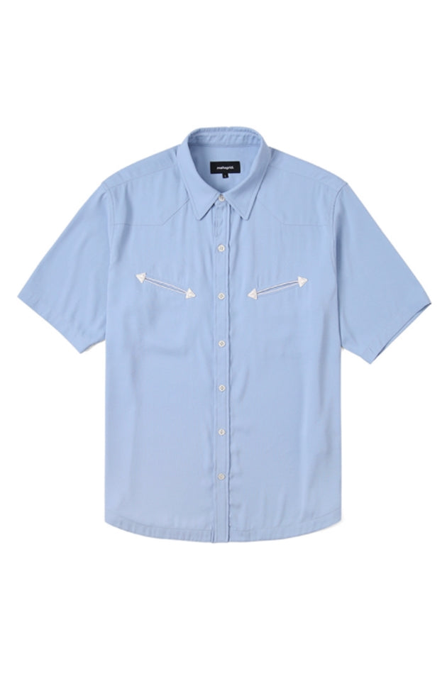 mahagrid (マハグリッド)   WESTERN HALF SLEEVE SHIRT [SKY BLUE]