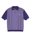 mahagrid (マハグリッド)   HALF ZIP JACQUARD POLO [PURPLE]