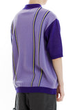 mahagrid (マハグリッド)   HALF ZIP JACQUARD POLO [PURPLE]