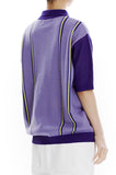 mahagrid (マハグリッド)   HALF ZIP JACQUARD POLO [PURPLE]