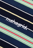 mahagrid (マハグリッド)   BASIC LOGO STRIPED TEE [NAVY]