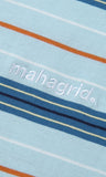 mahagrid (マハグリッド)    BASIC LOGO STRIPED TEE [BLUE]