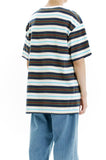mahagrid (マハグリッド)     BASIC LOGO STRIPED TEE [WHITE]