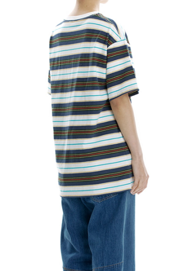 mahagrid (マハグリッド)     BASIC LOGO STRIPED TEE [WHITE]