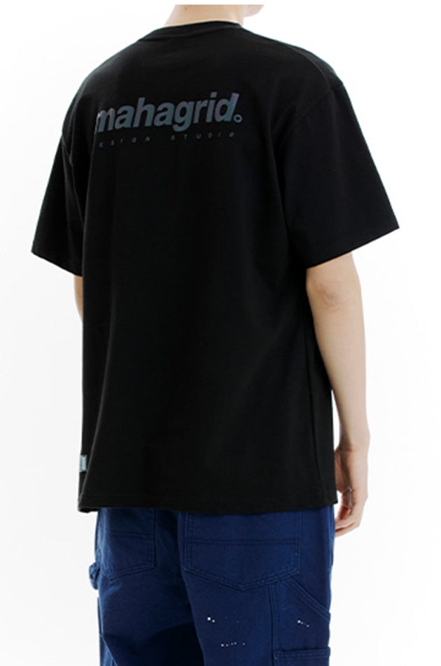 mahagrid (マハグリッド)  RAINBOW REFLECTIVE LOGO TEE [BLACK]