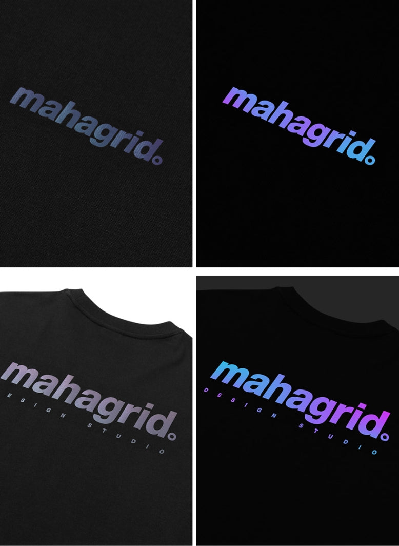 mahagrid (マハグリッド)  RAINBOW REFLECTIVE LOGO TEE [BLACK]
