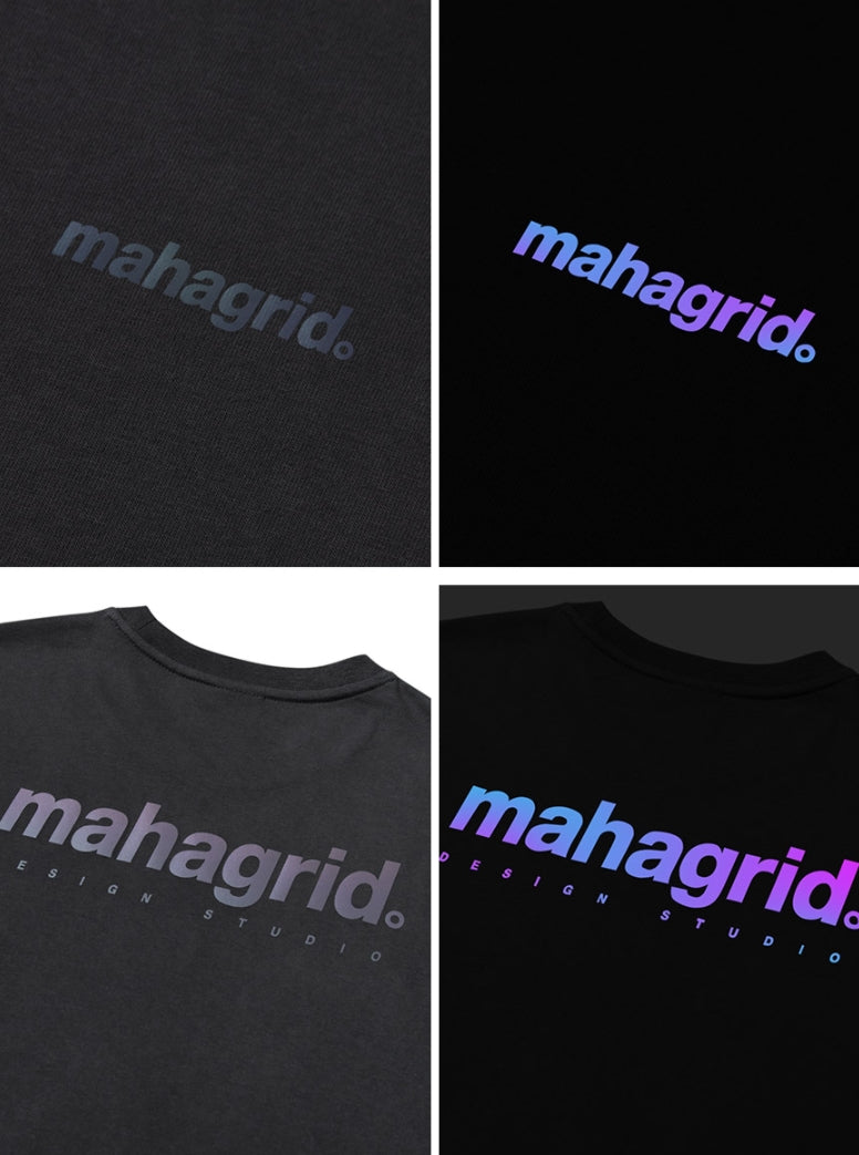 mahagrid (マハグリッド) RAINBOW REFLECTIVE LOGO TEE [CHARCOAL]