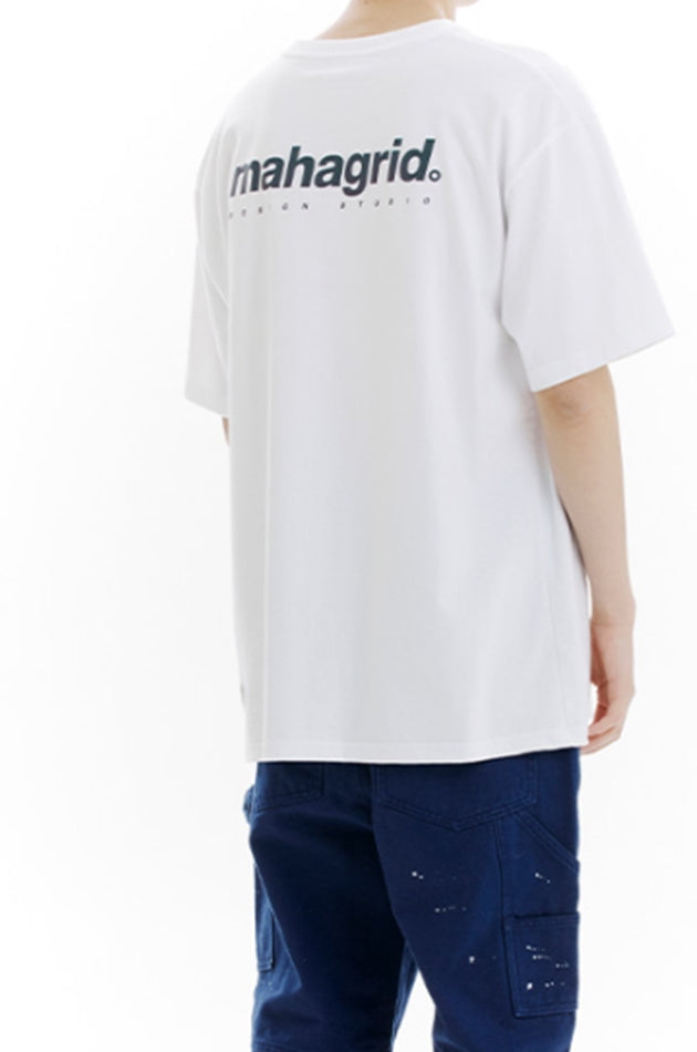 mahagrid (マハグリッド)  RAINBOW REFLECTIVE LOGO TEE [WHITE]