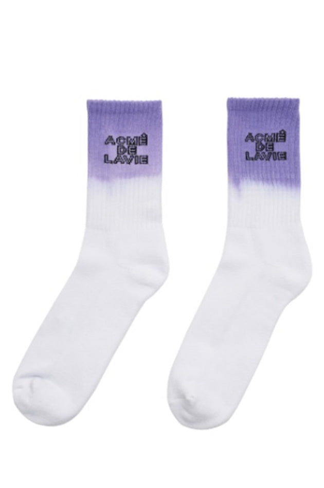 アクメドラビ(acme' de la vie) TWO-TONE GRADIENT SOCKS PURPLE