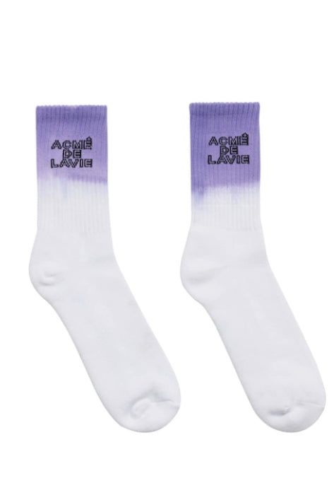 アクメドラビ(acme' de la vie) TWO-TONE GRADIENT SOCKS PURPLE