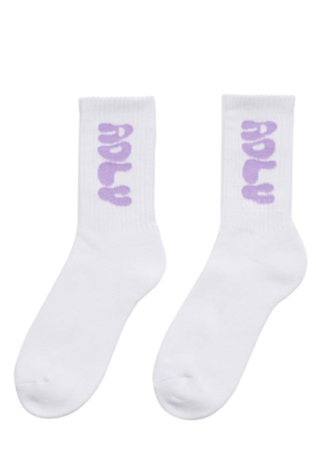 アクメドラビ(acme' de la vie) MASHMALLOW LOGO SOCKS PURPLE