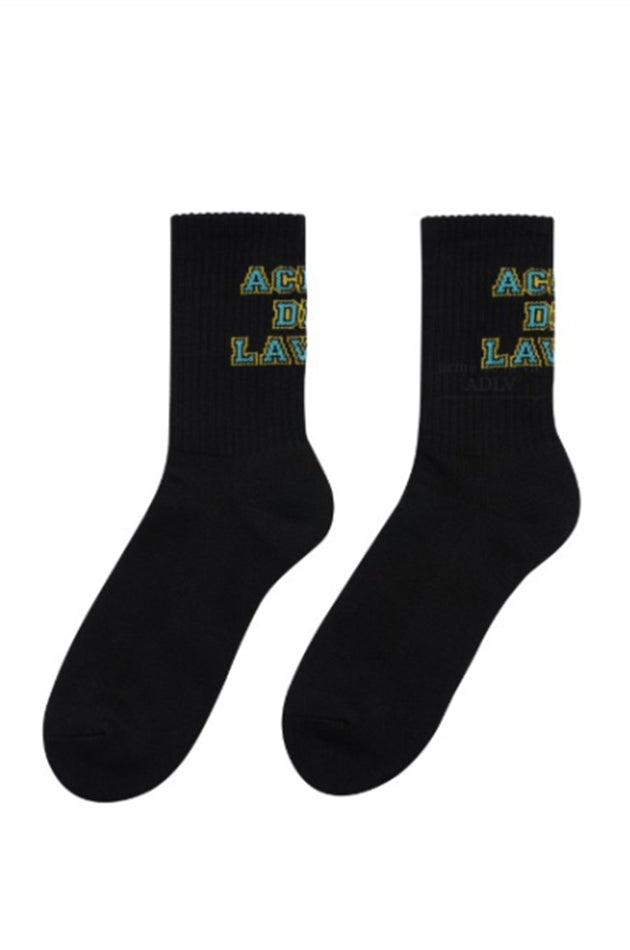 アクメドラビ(acme' de la vie) OLD SCHOOL LOGO SOCKS BLACK