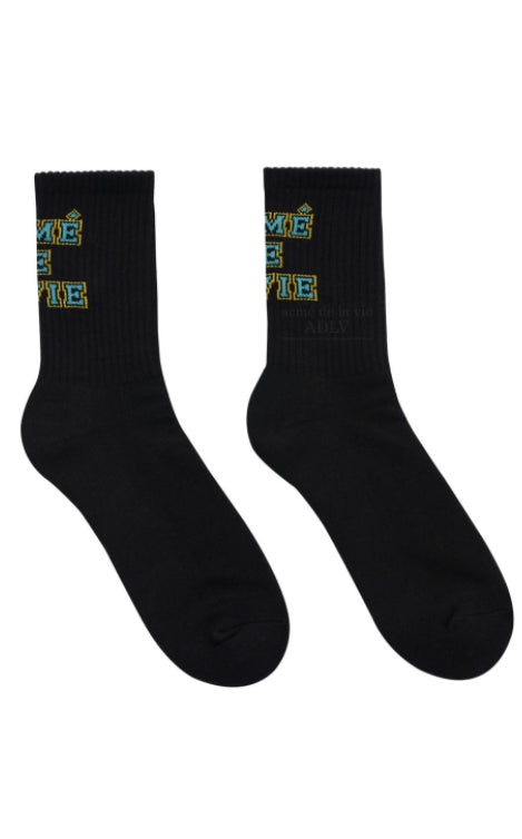 アクメドラビ(acme' de la vie) OLD SCHOOL LOGO SOCKS BLACK