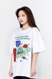アクメドラビ(acme' de la vie) GID UFO PRINTING SHORT SLEEVE T-SHIRT WHITE