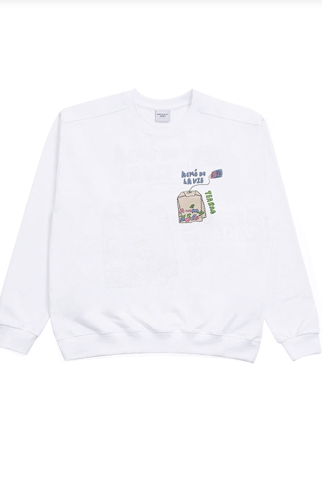 アクメドラビ(acme' de la vie) TEABAG LOGO SWEATSHIRT WHITE