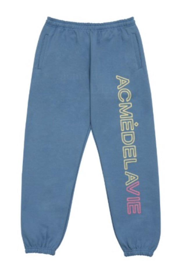 アクメドラビ(acme' de la vie) FAKE EMBROIDERY PRINT PANTS INDIGO BLUE