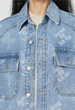 アクメドラビ(acme' de la vie)  ADLV LOGO PATTERN DENIM JACKET BLUE