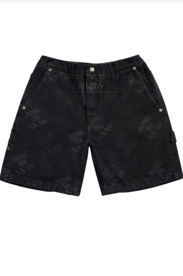アクメドラビ(acme' de la vie) ADLV LOGO PATTERN DENIM SHORT PANTS BLACK