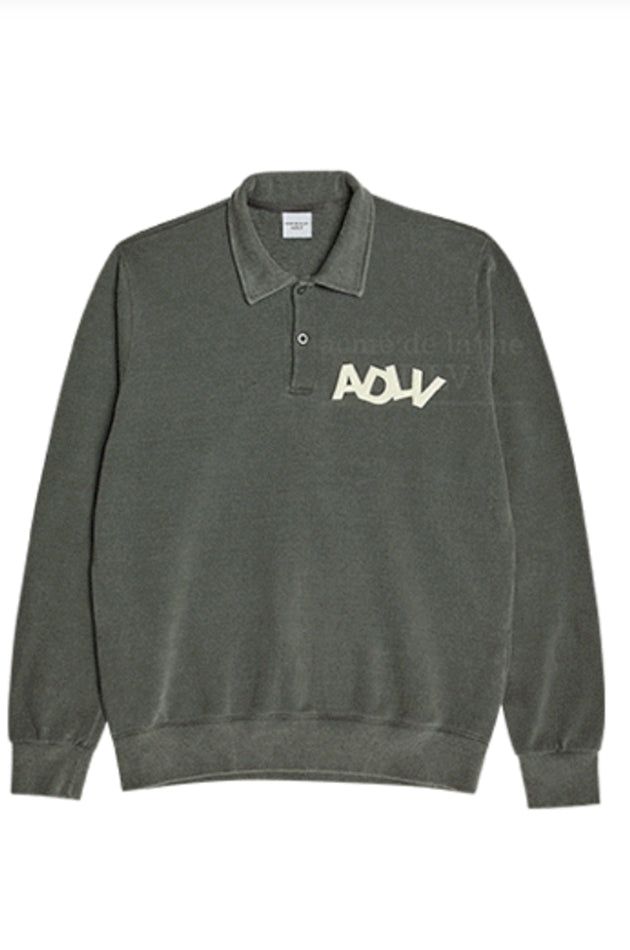 アクメドラビ(acme' de la vie)  PIGMENT LEATHER PATCH PIQUE SHIRTS CHARCOAL