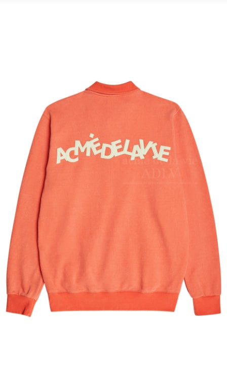 アクメドラビ(acme' de la vie)  PIGMENT LEATHER PATCH PIQUE SHIRTS ORANGE